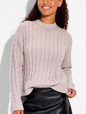 wild fable Cable Knit Crew Sweater in Gray